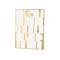 30" x 39" White Wooden Abstract Geometric Shape Framed Wall Art with Gold Accents